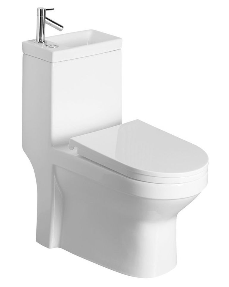 AQUALINE HYGIE WC kombi s umývadielkom, duálne splachovanie, zadný/spodný odpad, PB104W