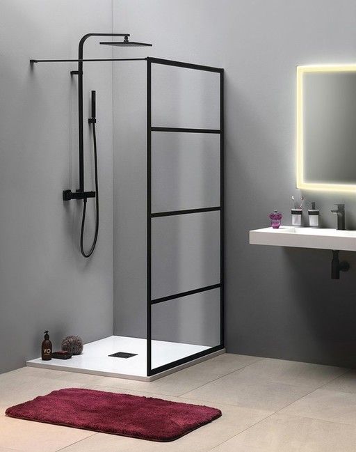 GELCO CURE BLACK 100cm walk-in sprchový kút (samostatná sprchová stena), profil čierny, sklo číre, CB100