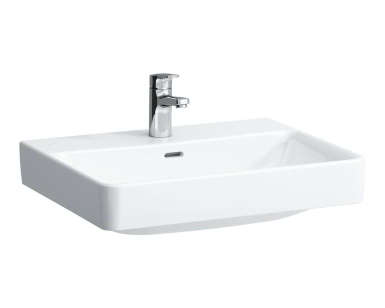 LAUFEN PRO S 60 x 46,5cm umývadlo zaoblené obdĺžnikové, s otvorom pre batériu, s prepadom, keramické, biele, H8169634001041