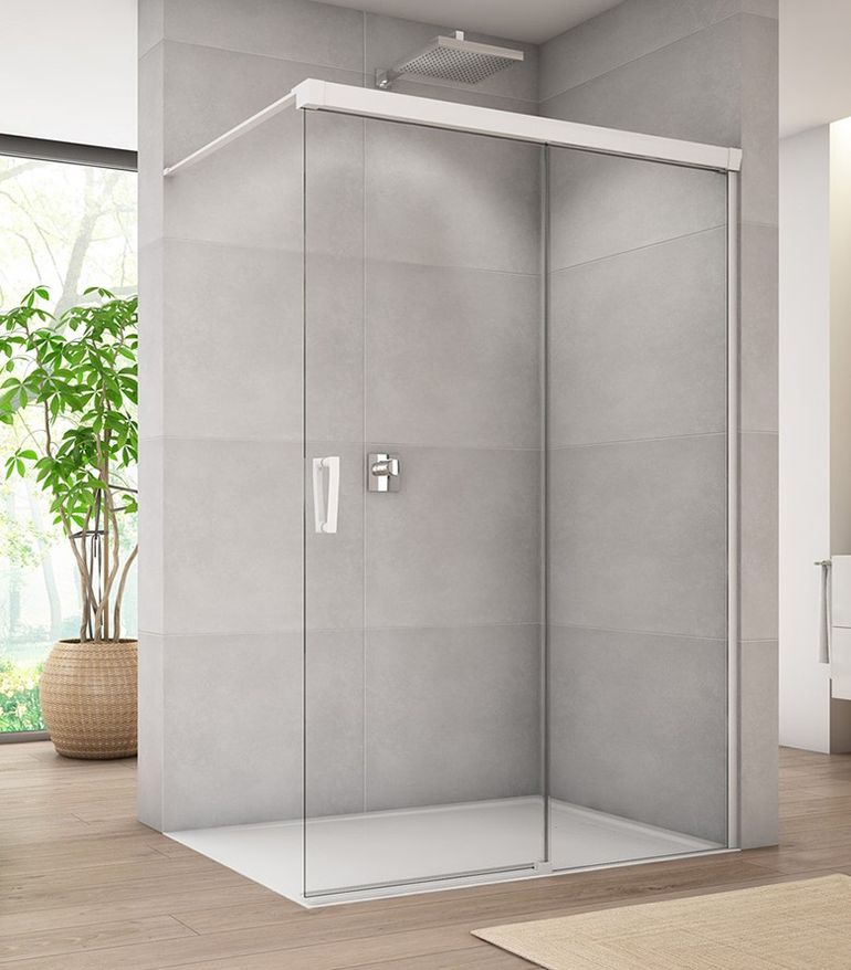 SANSWISS CADURA WHITE CAW2 120cm pravý walk-in sprchový kút / sprchová stena samostatná s posuvným dielom, profil biely