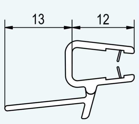 SANSWISS ľavé vodorovné oblúkové tesnenie pre PUR P3 a P3P, rádius 50cm, 51402.P3.50G