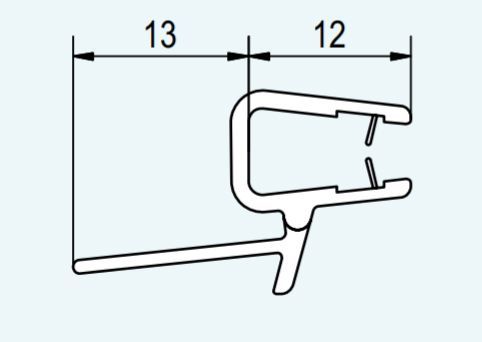 SANSWISS vodorovné oblúkové tesnenie pre PUR PU4 a PU4P, 1 pár, rádius 55cm, 51402.KD.P4.55