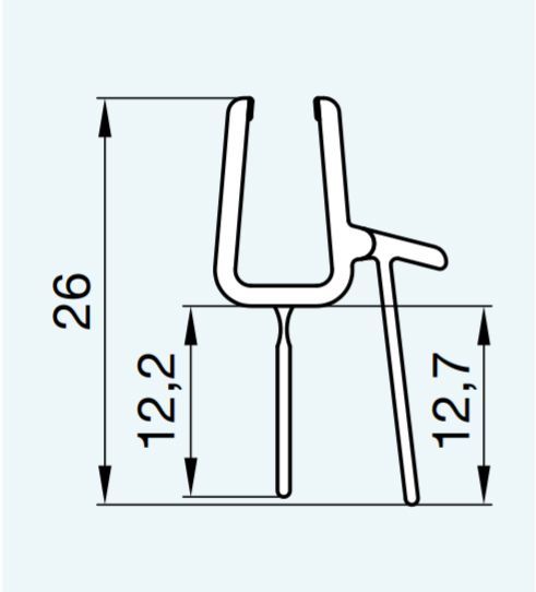 SANSWISS vodorovné tesnenie pre 6mm sklá, 1ks, 52203.KD.1000