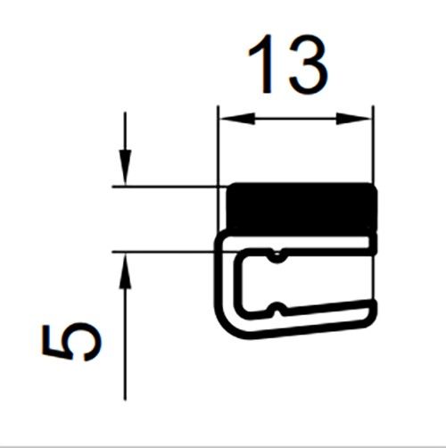 SANSWISS zvislé magnetické tesnenie 180°, pre 4mm sklá, 4ks, 82017.KD.1000