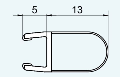 SANSWISS zvislé tesnenie pre 6mm sklá, 1ks, 52103.KD.2000