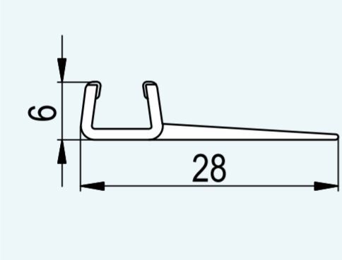 SANSWISS zvislé tesnenie pre 6mm sklá, 1ks, 82205.KD.TLS2