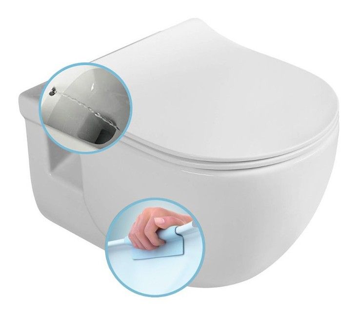 SAPHO BRILLA 53cm RIMLESS WC a bidet (2 v 1) závesné, 100612