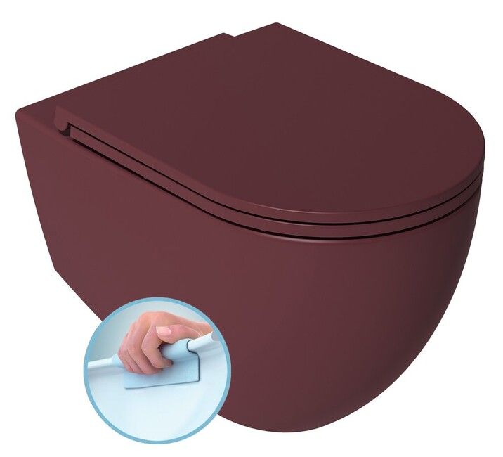 SAPHO INFINITY 53cm RIMLESS WC závesné, maroon red, 10NF02001-2R