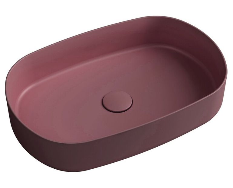 SAPHO INFINITY OVAL 55 x 36cm umývadlo na dosku oválne, bez prepadu, keramické, maroon red, 10NF65055-2R